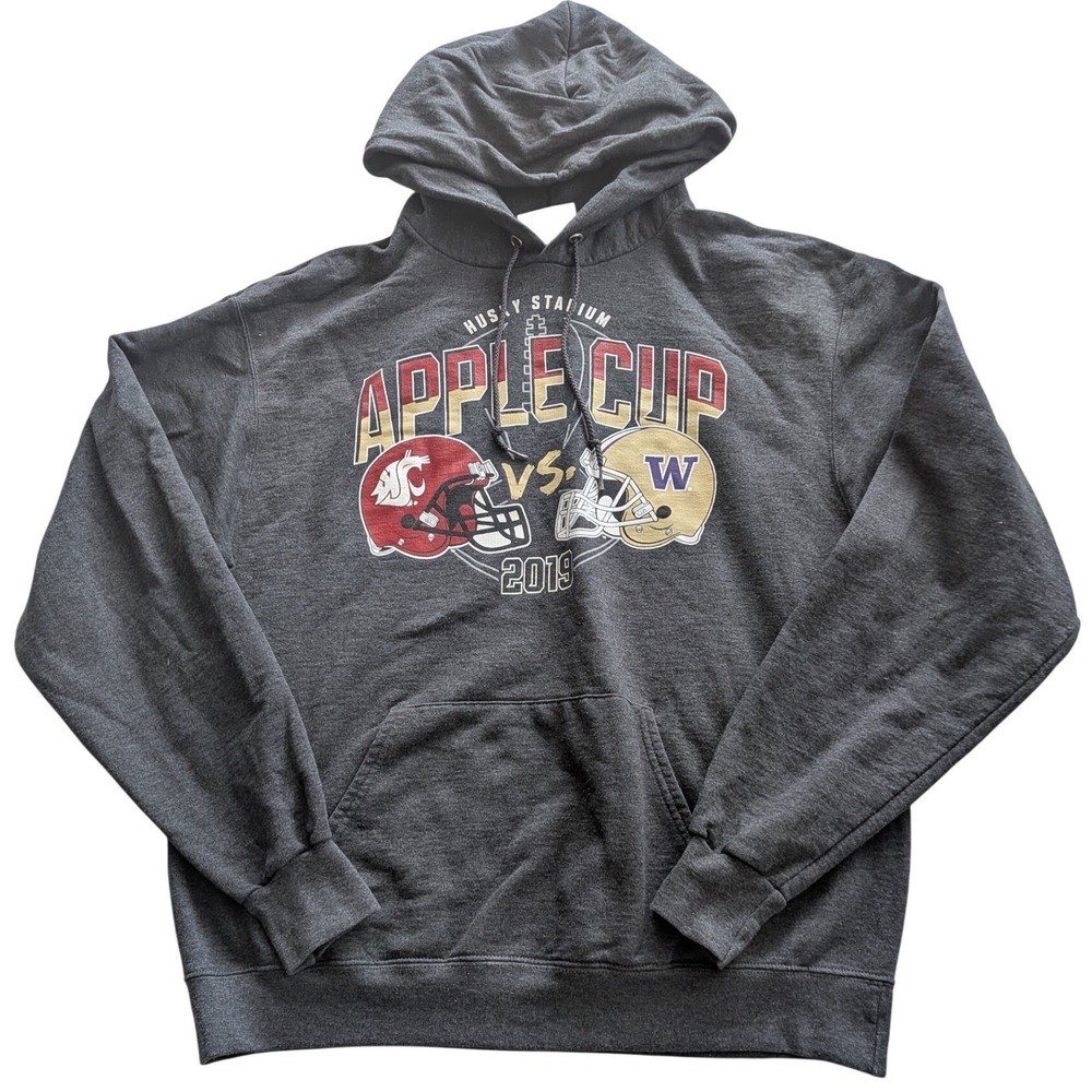 Champion 2019 Apple Cup Husky Stadium WSU vs UW Hoodie Mens L Gray PNW Seattle
